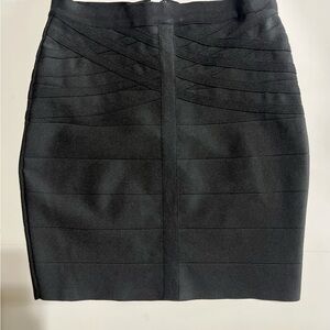 Windsor Black Ribbed Mini Pencil Skirt Size M